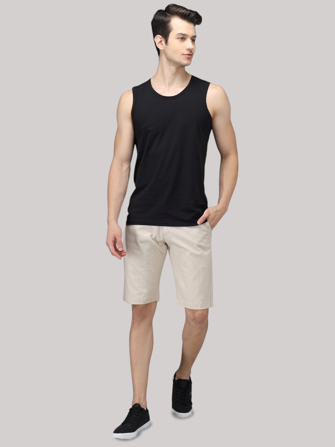 

SEPHANI Men Linen Outdoor Chino Shorts, Beige