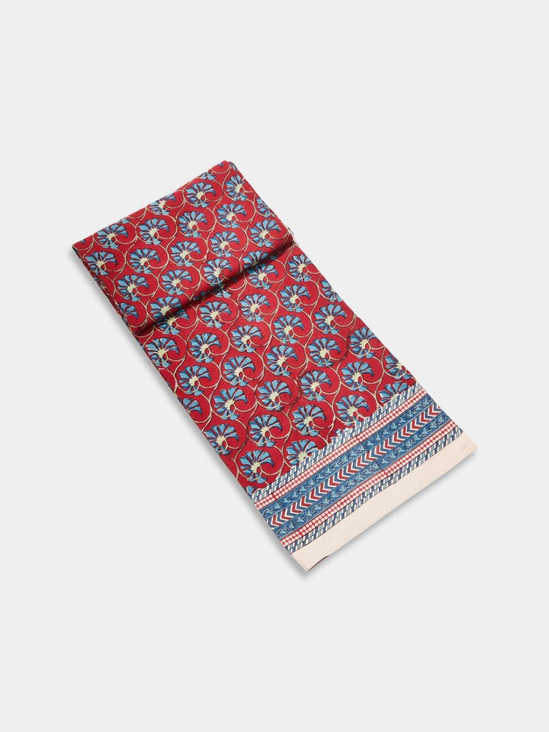 

Fabindia Red & Blue Floral Printed Cotton 4 Seater Square Table Cover