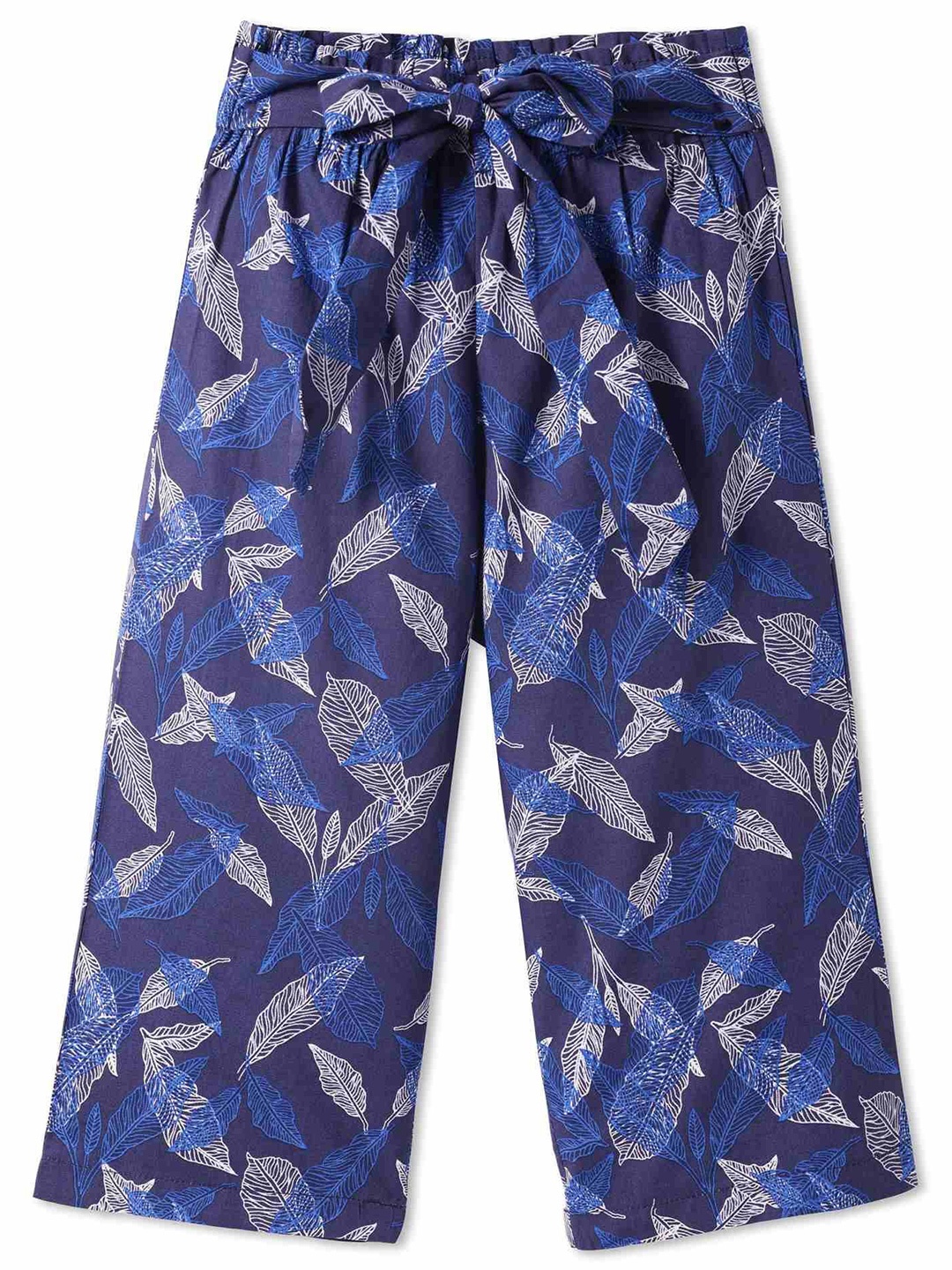 

CrayonFlakes Girls Floral Printed Palazzos, Blue