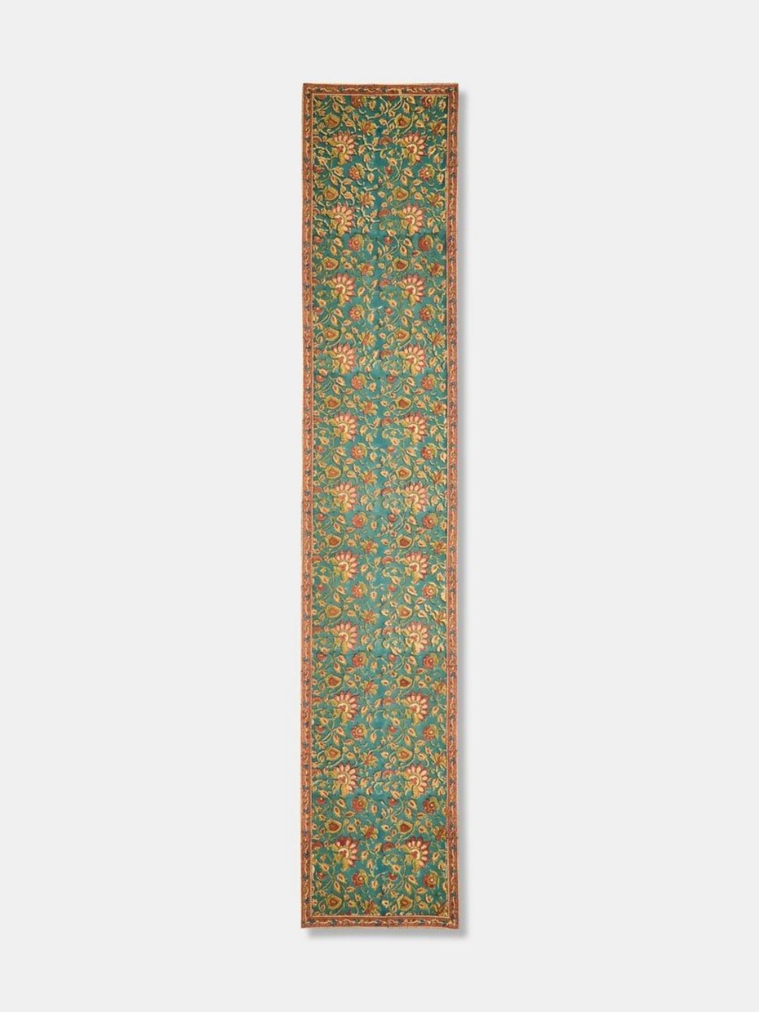 

Fabindia Teal & Pink Floral Printed Pure Cotton TableRunner