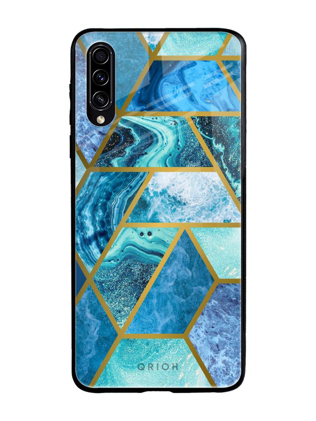 

QRIOH Geometric Printed Samsung Galaxy A50s Back Case Mobile Accessories, Blue