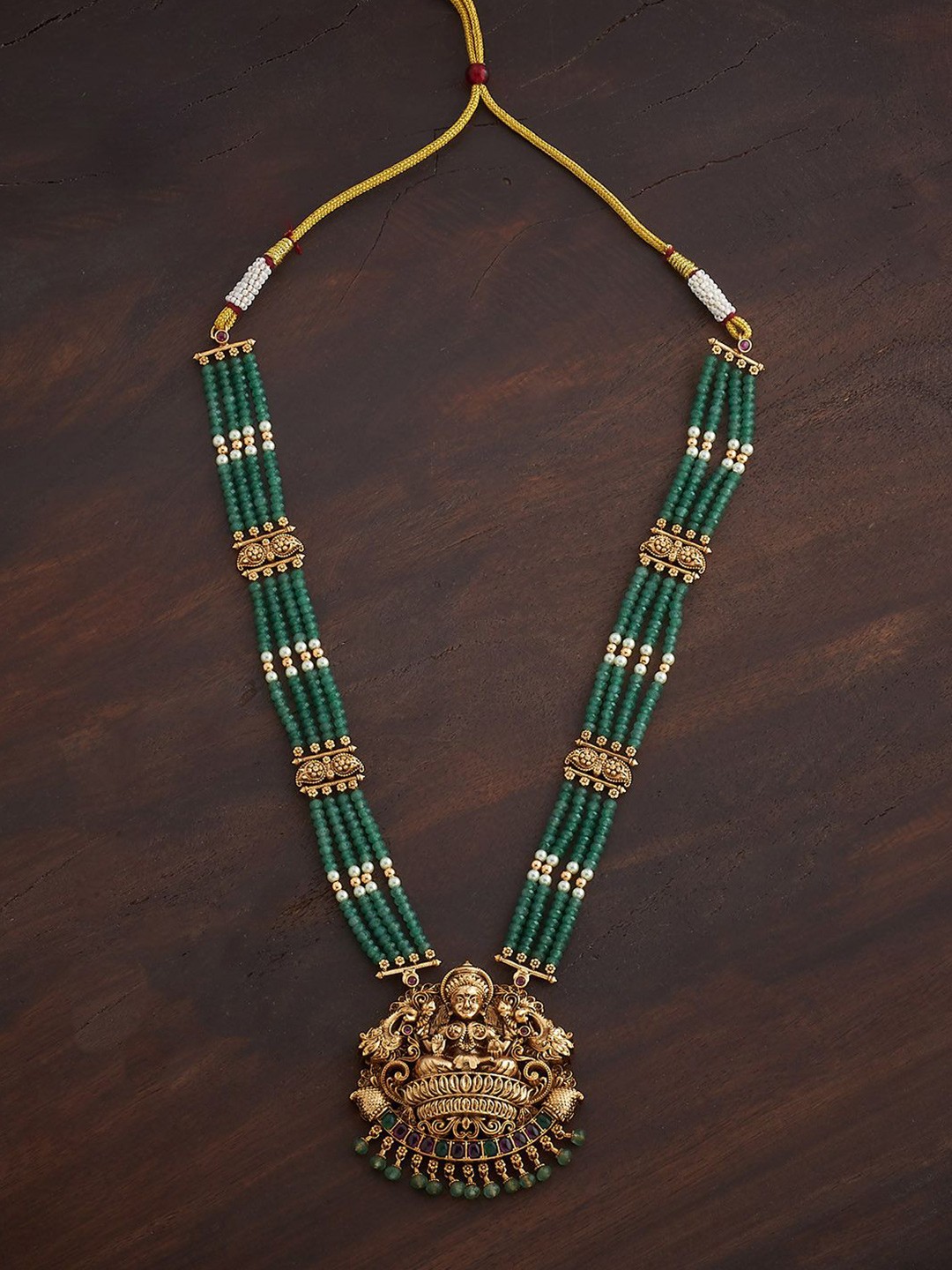 

Kushal's Fashion Jewellery Copper Gold-Plated Temple Necklace