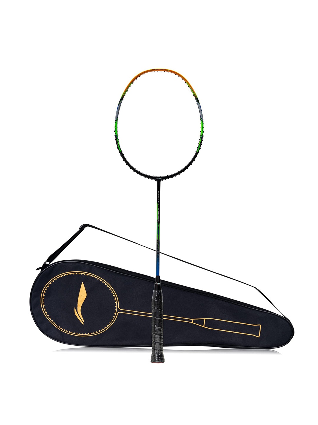 

Li-Ning G-Force 3800 Superlite Carbon Fibre Strung Badminton Racket, Black