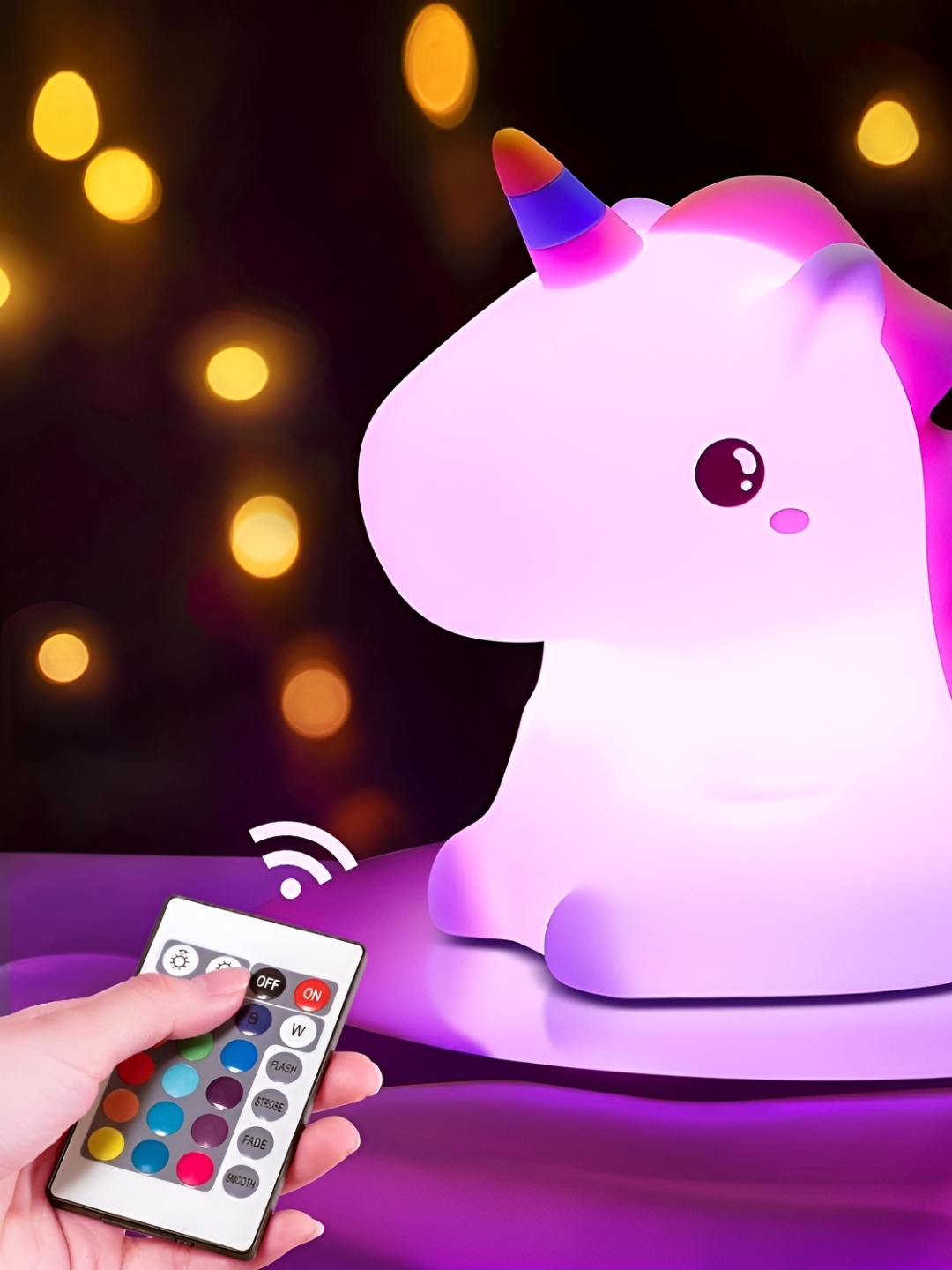 

DWIZA ENTERPRISE White Unicorn 16 Color Changing Light Night Lamp With Remote