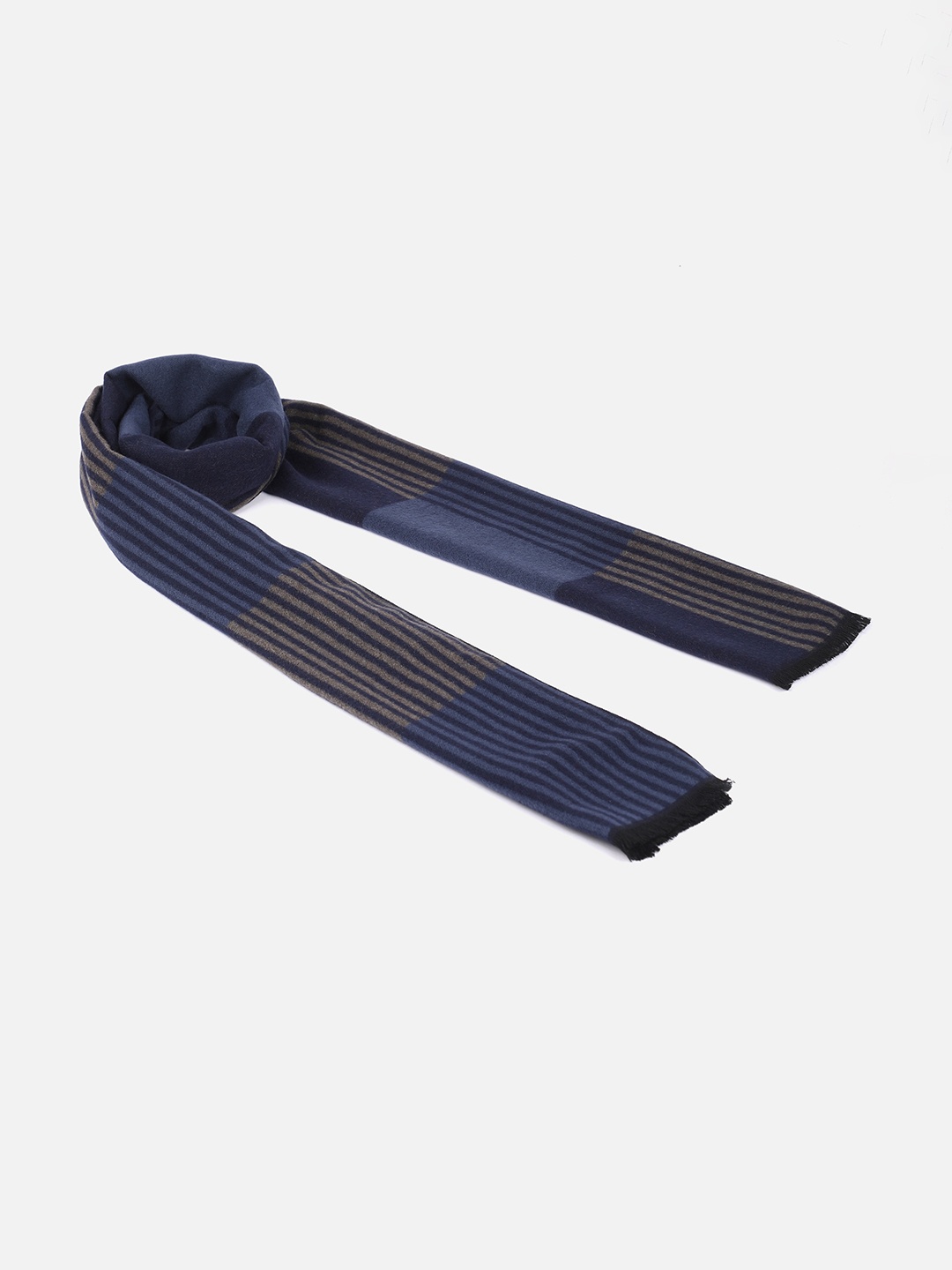 

Van Heusen Men Striped Acrylic Mufflers, Navy blue