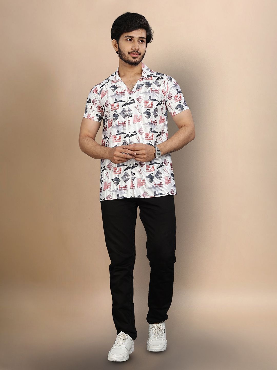 

Moda Rapido Men Original Opaque Printed Casual Shirt, Multi
