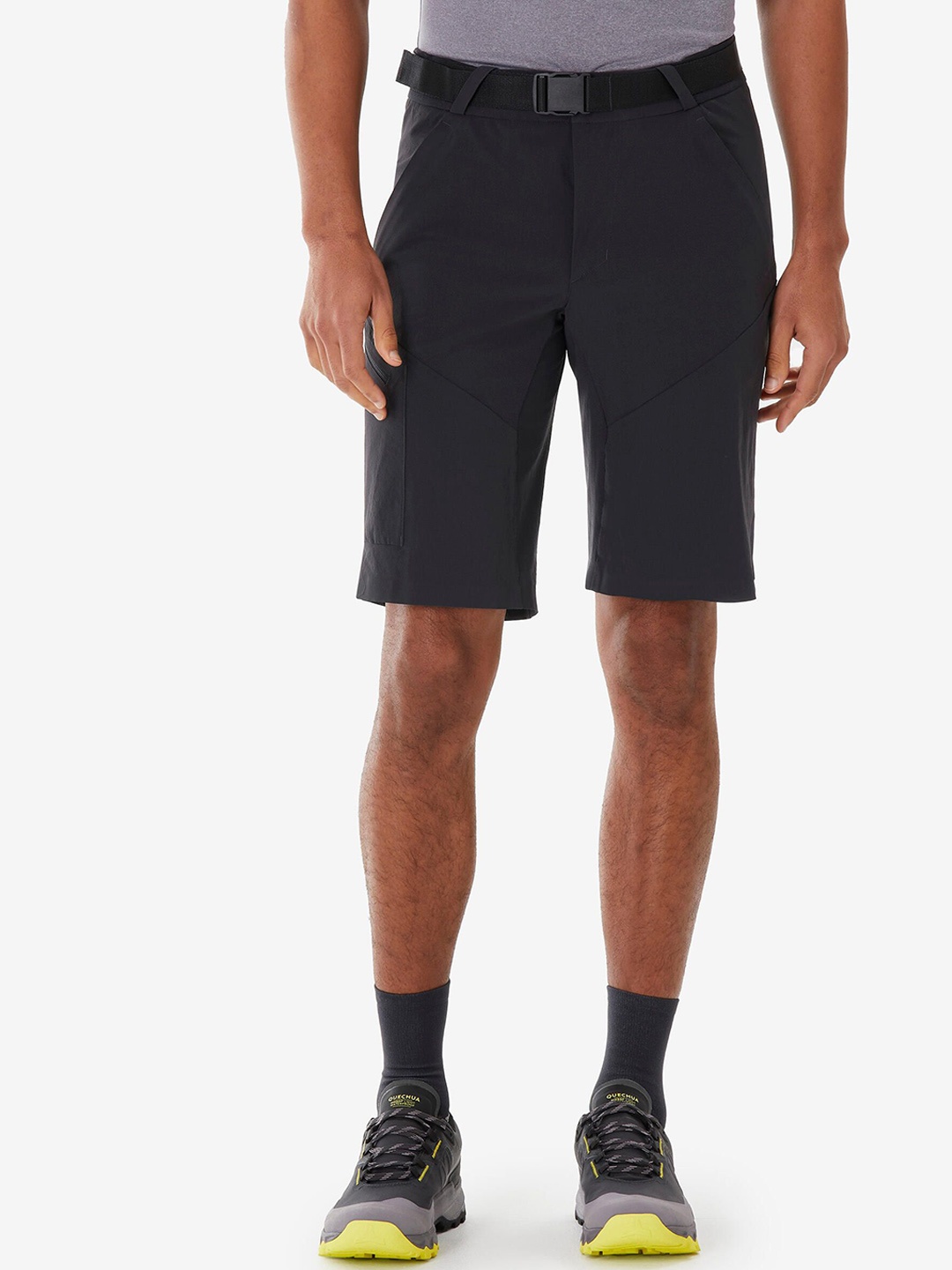 

Quechua By Decathlon Mens Long Hiking Shorts, MH500 - Black