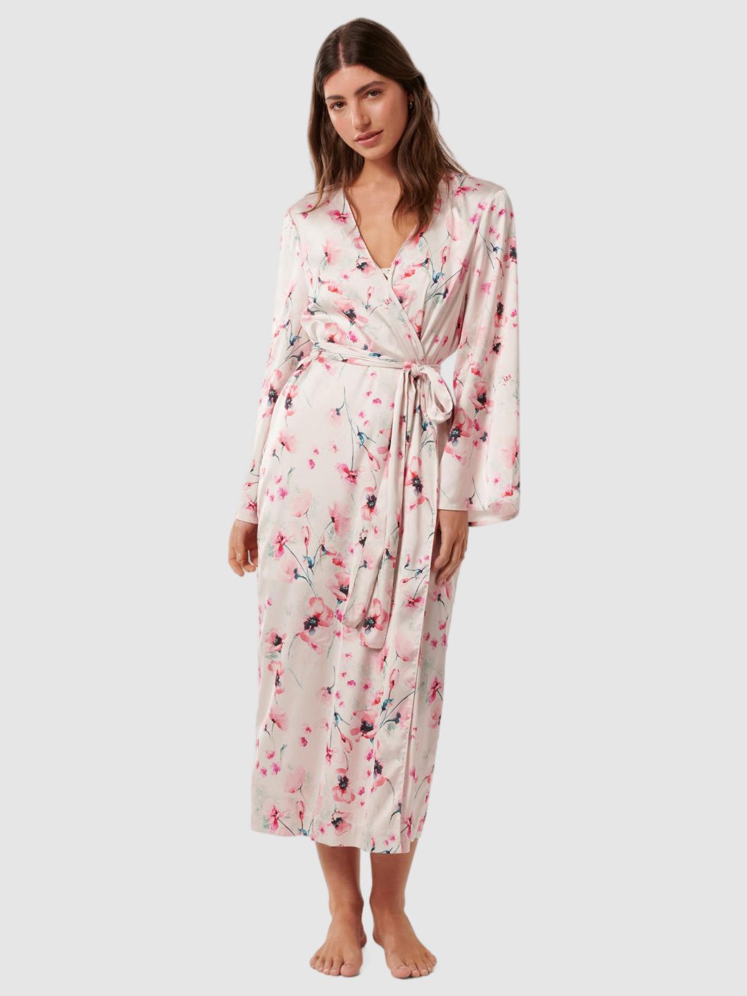 

Forever New Printed Full Length Robe, White