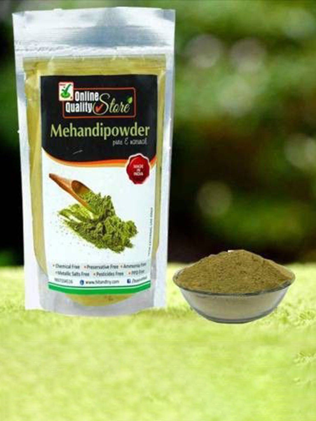 

Online Quality Store Natural Herbal Mehendi Powder For Hair - 100 g, Green