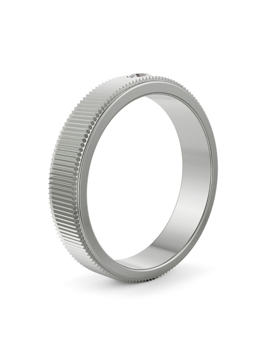 

Emori Inlay Round Diamond Band, White