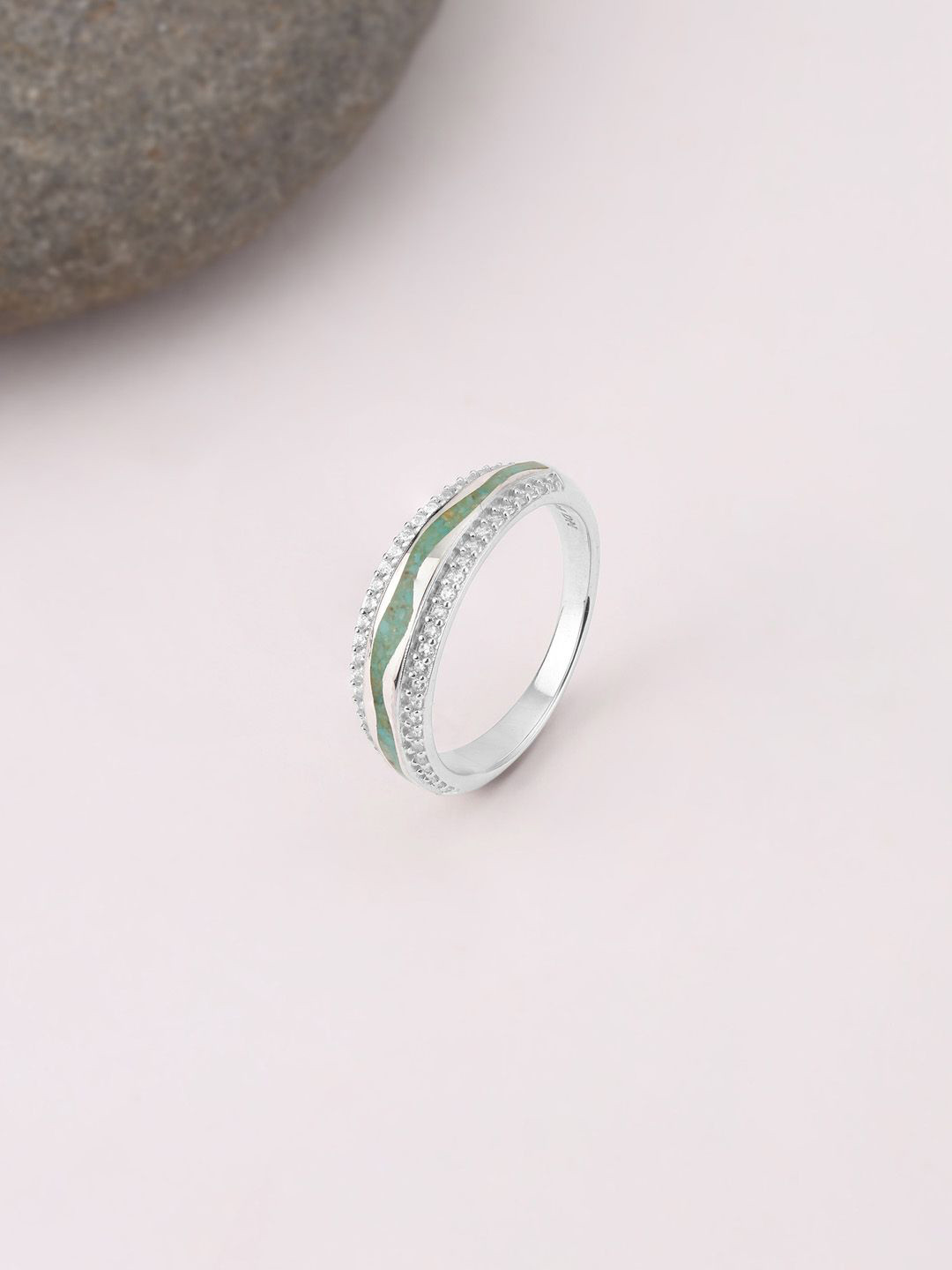 

Mia by Tanishq 925 Sterling Silver Cubic Zirconia Studded Mosaic Magic Finger Ring
