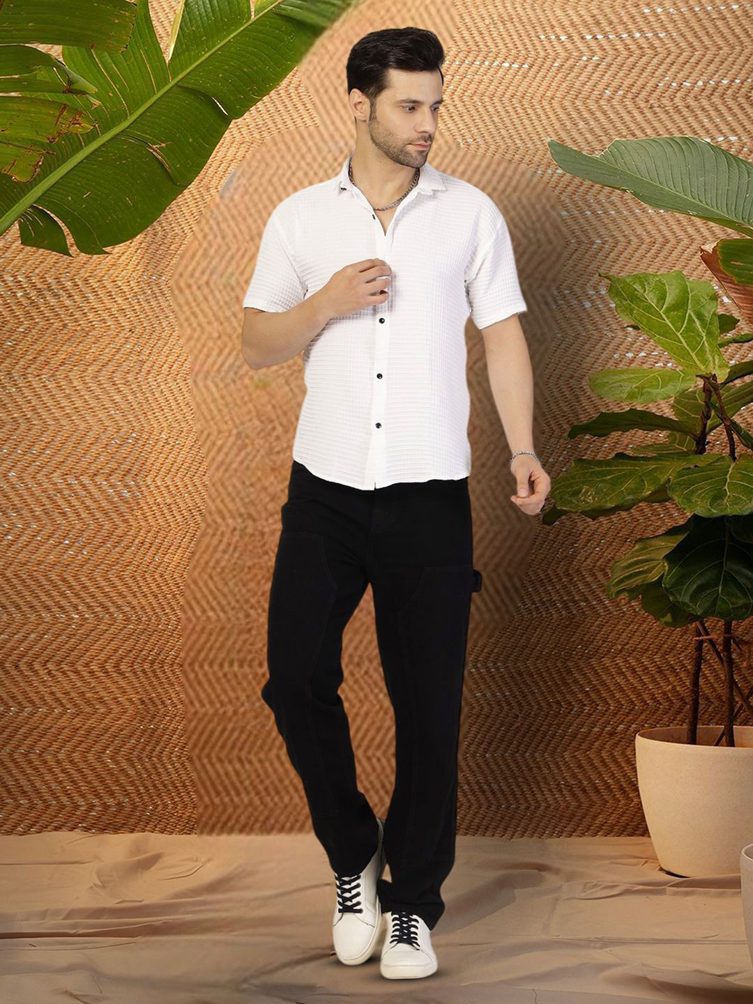 

Moda Rapido Men Original Opaque Casual Shirt, White