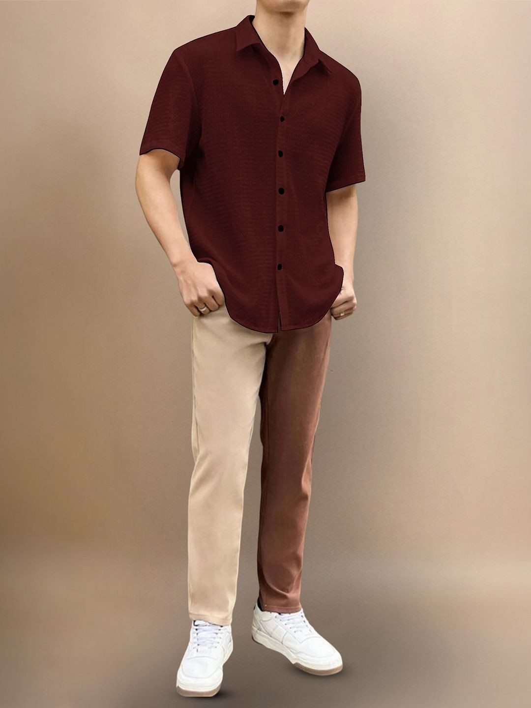 

Moda Rapido Men Original Opaque Casual Shirt, Maroon