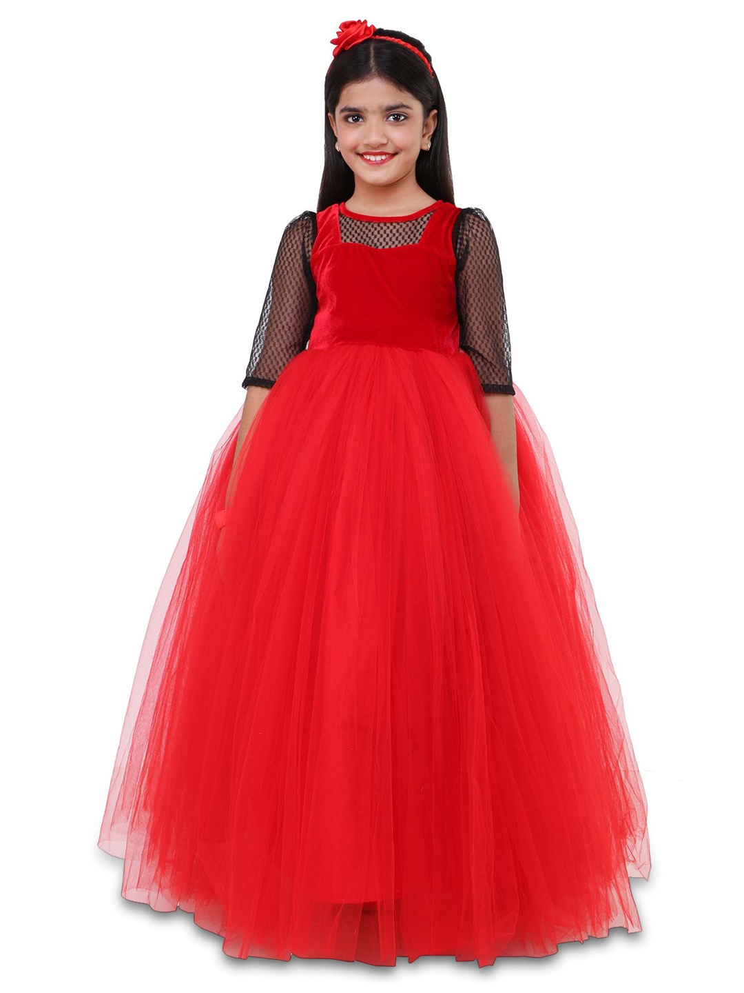 

Wow Princess Net A-Line Maxi Dress, Red