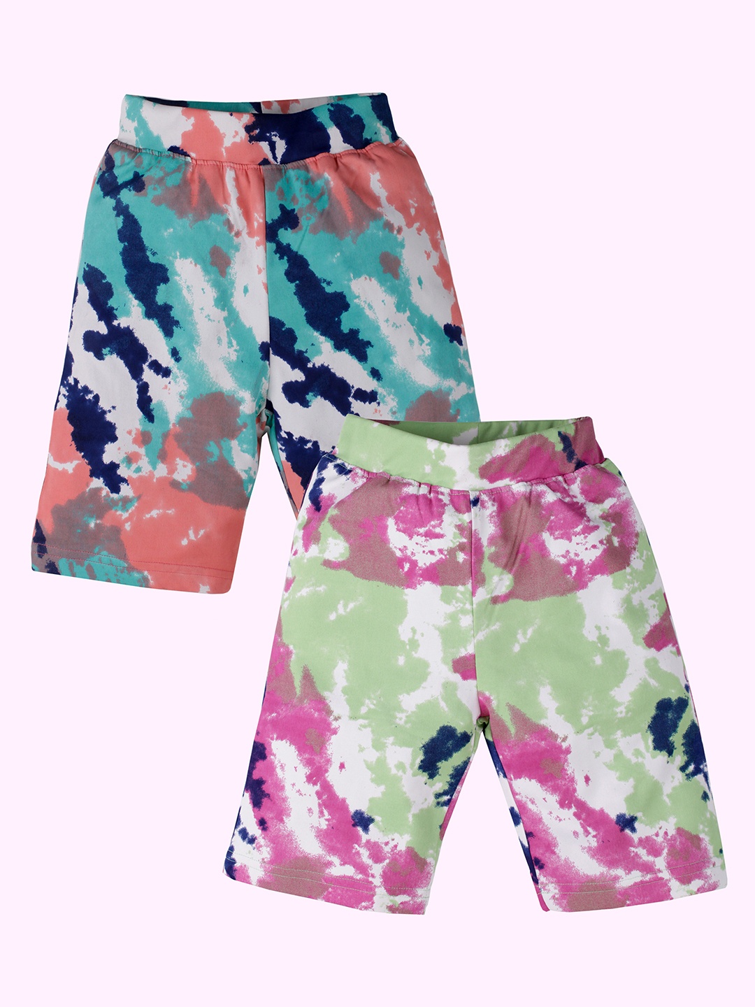 

KiddoPanti Girls Printed Cycling Shorts, Multi