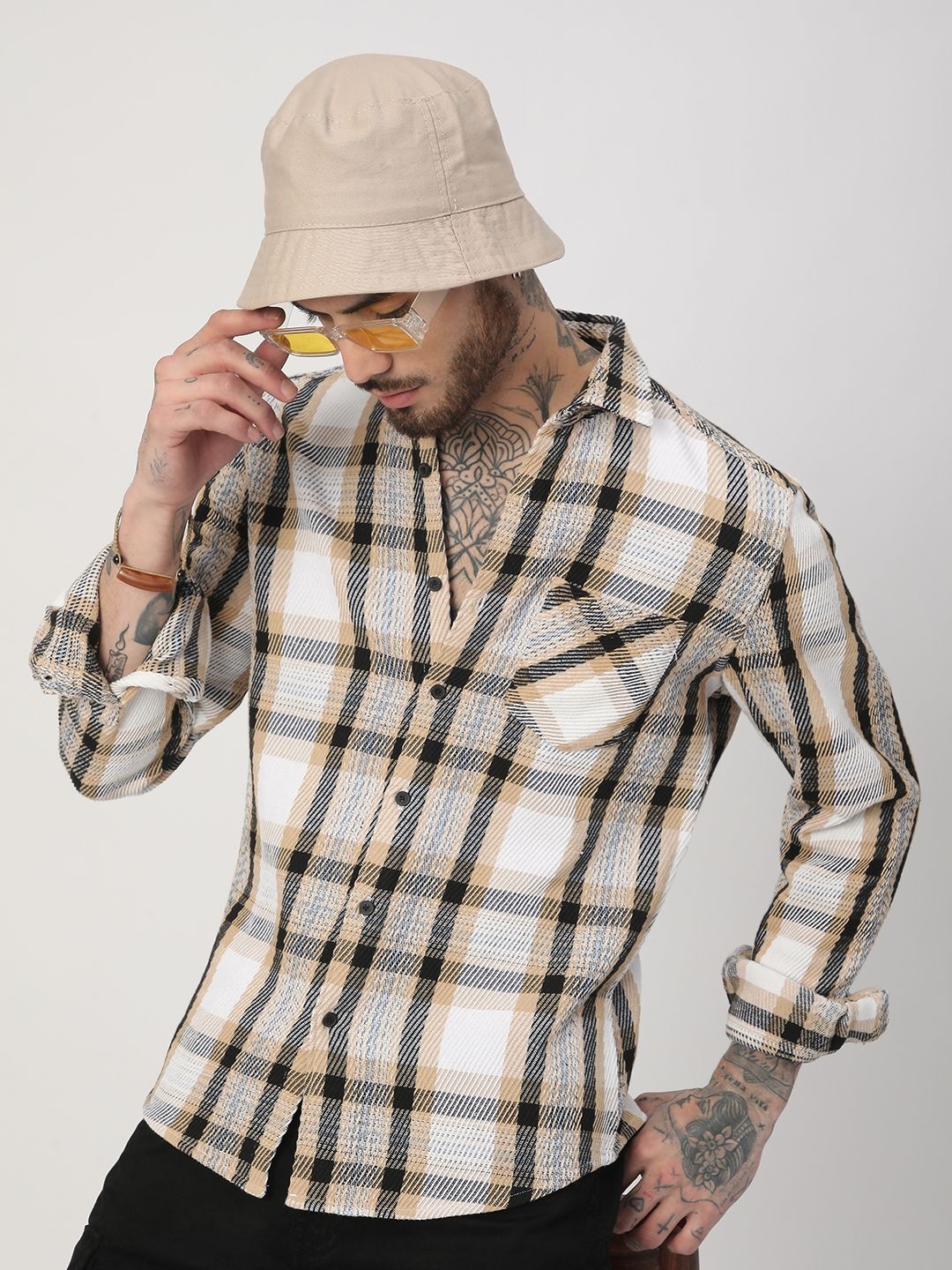 

VASTRADO Men Classic Slim Fit Opaque Checked Casual Shirt, Multi