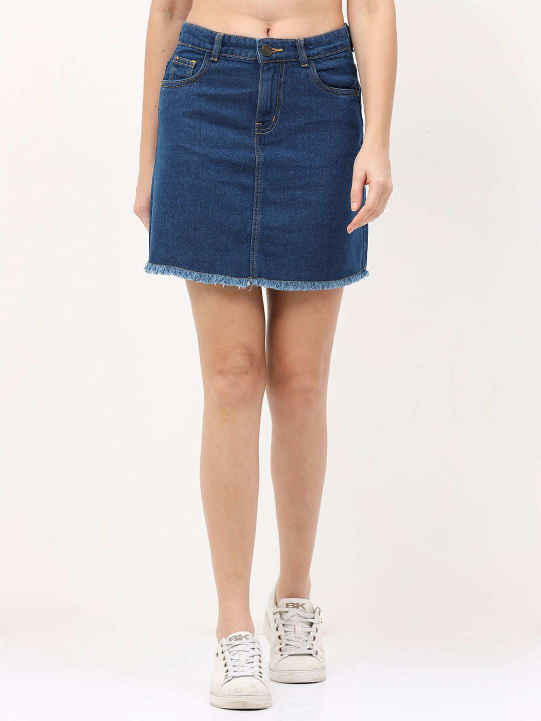 

URBAN POCHE Denim High-Waist Mini Skirt, Blue