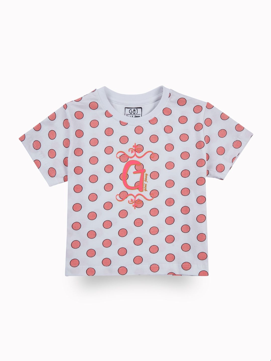 

Gini and Jony Polka Dot Print Cotton Crop Top, Peach