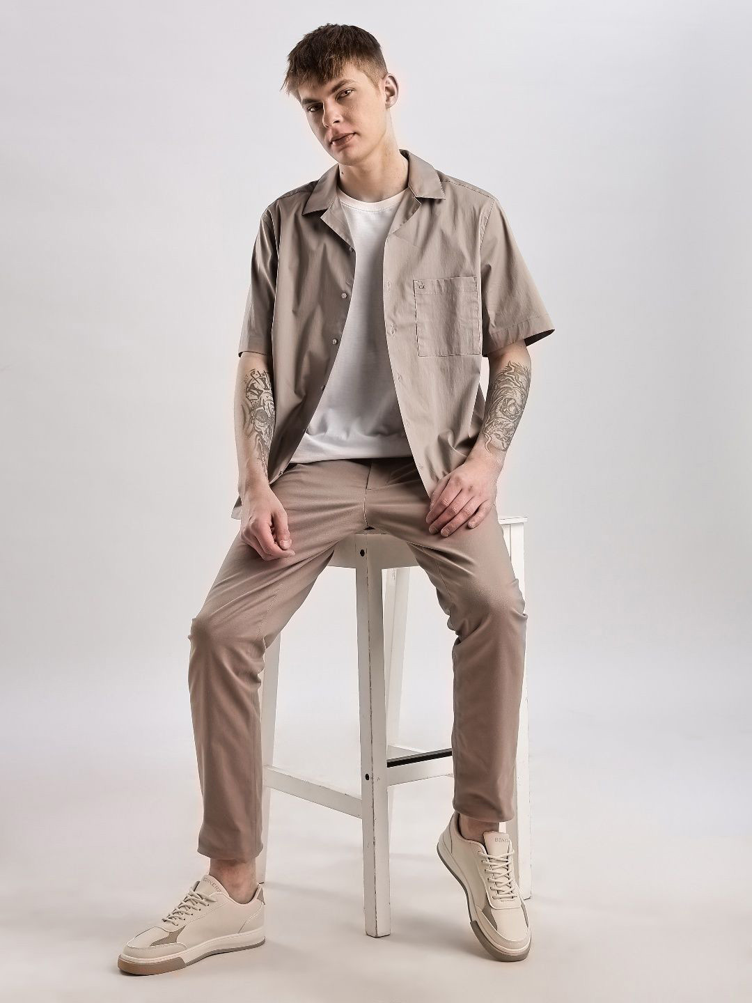 

Calvin Klein Jeans Men Classic Opaque Casual Shirt, Beige