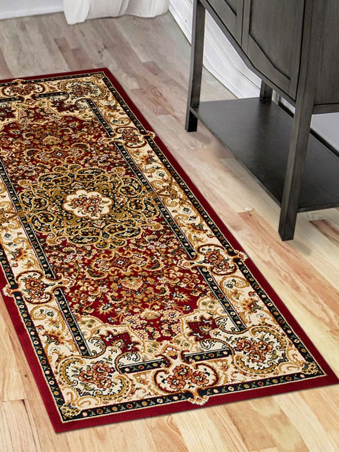 

Obsessions Beige & Brown Printed Non Slip Backing Bedside Runner