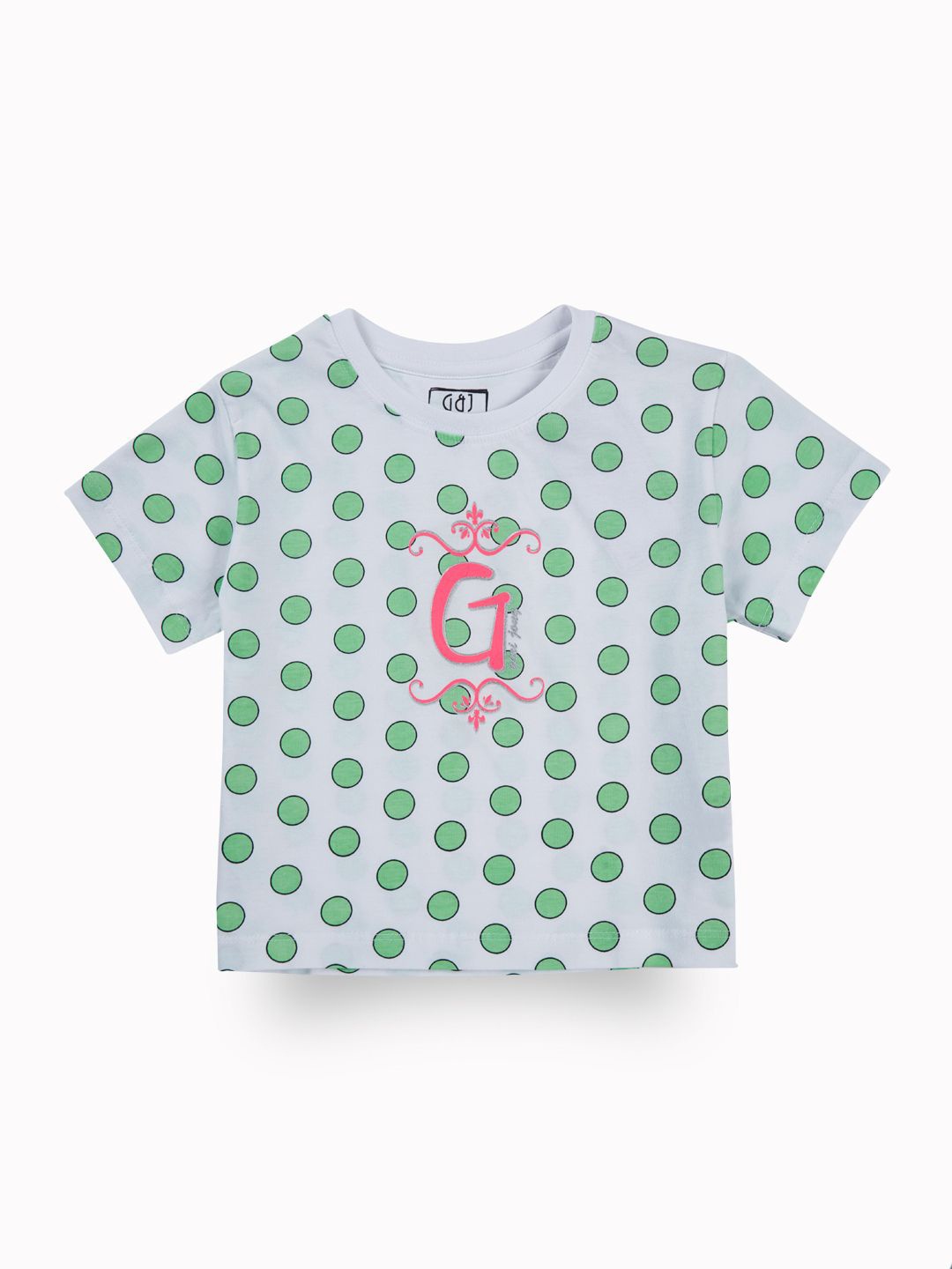 

Gini and Jony Polka Dot Print Cotton Crop Top, Green