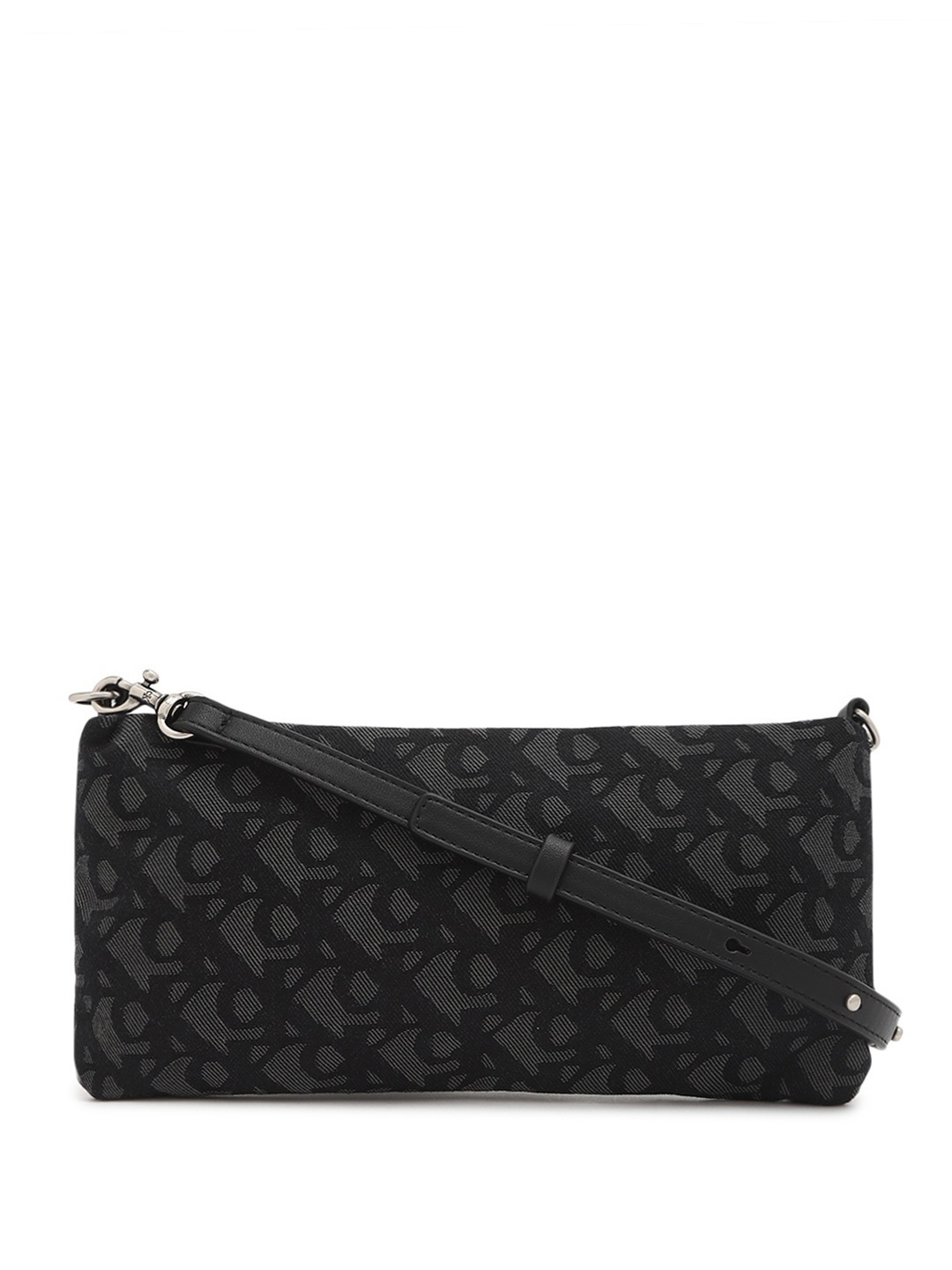 

Calvin Klein Printed Structured Sling Bag, Black