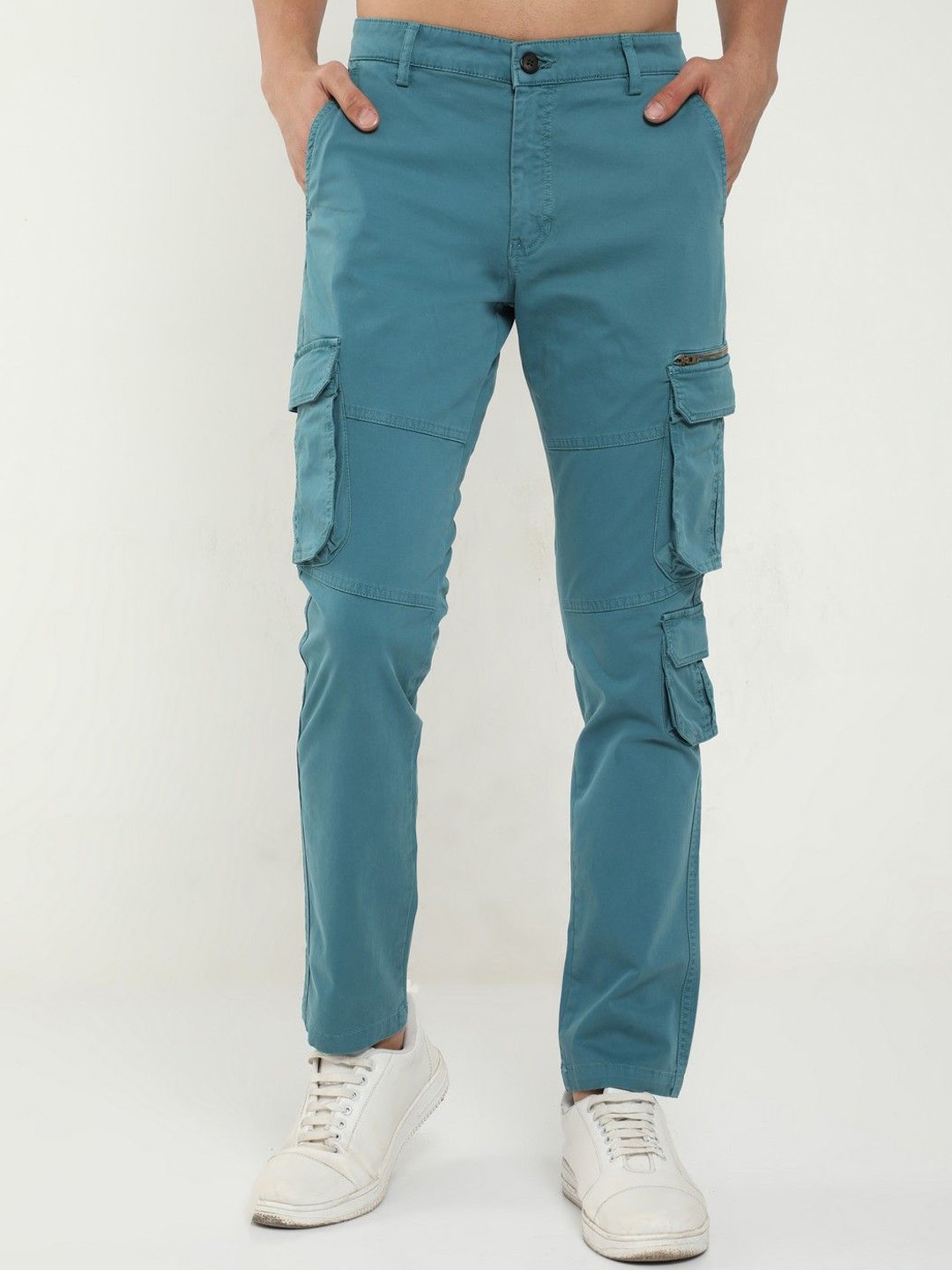 

THE BEETEL HOUSE Men Relaxed Vintage Utility Cargos Joggers, Lime green