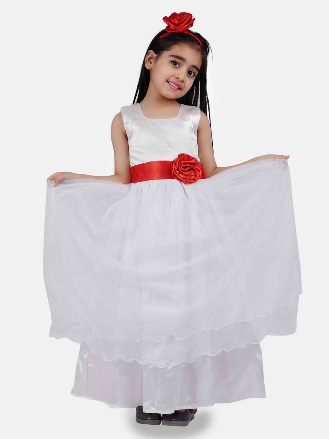 

Wow Princess Net A-Line Maxi Dress, White