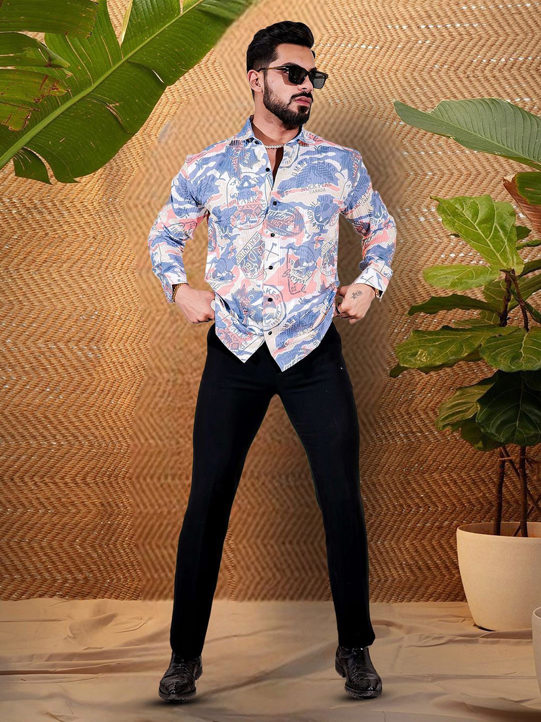 

Moda Rapido Men Original Opaque Printed Casual Shirt, Multi
