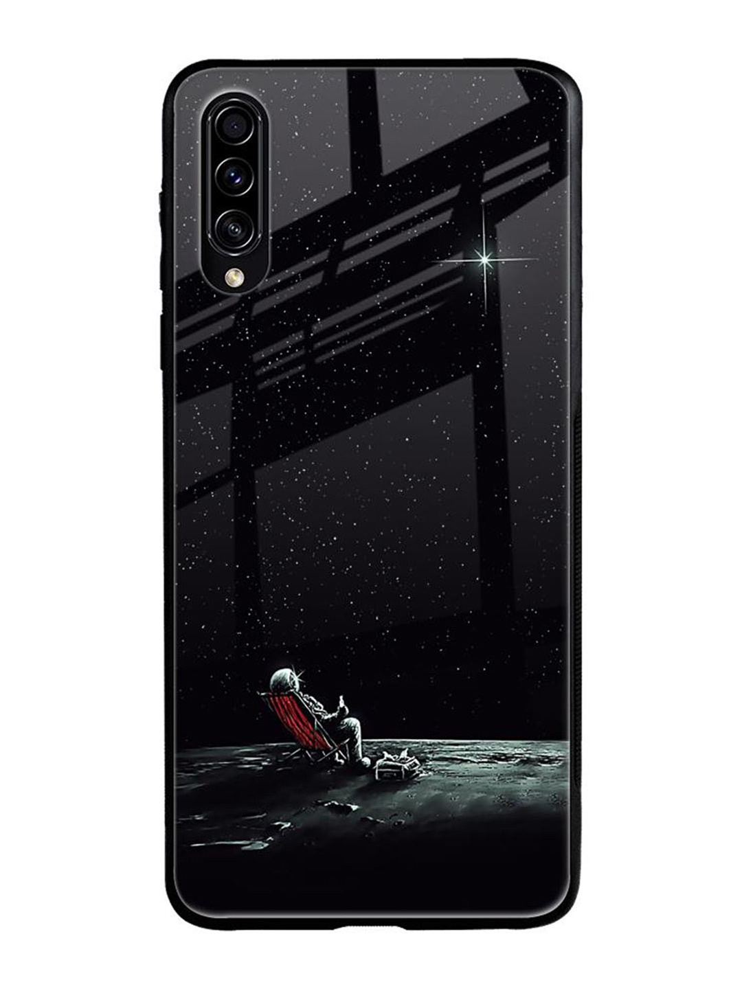 

QRIOH Quirky Printed Samsung Galaxy A50s Back Case Mobile Accessories, Black