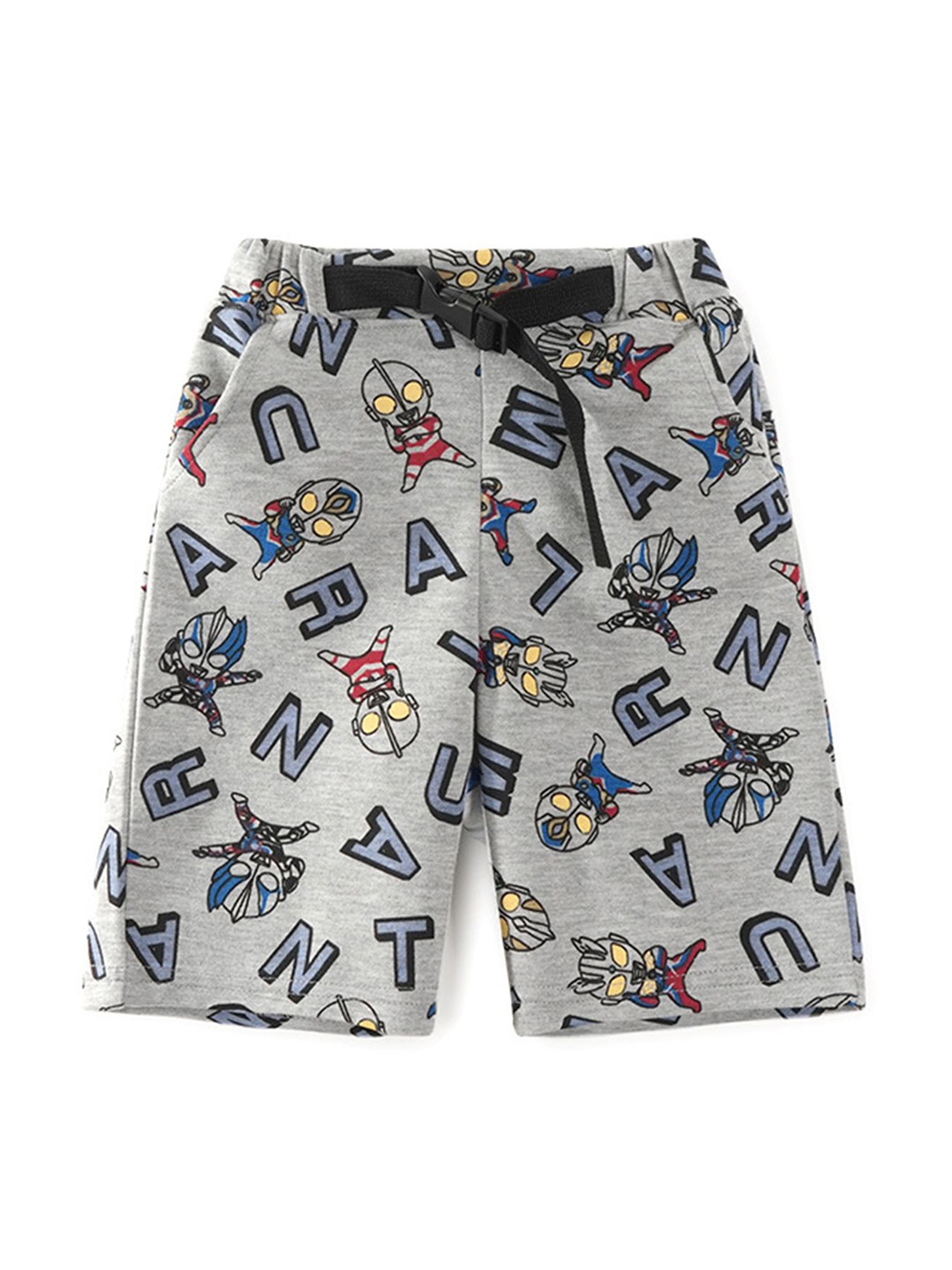 

LULU & SKY Boys Printed High-Rise Shorts, Grey