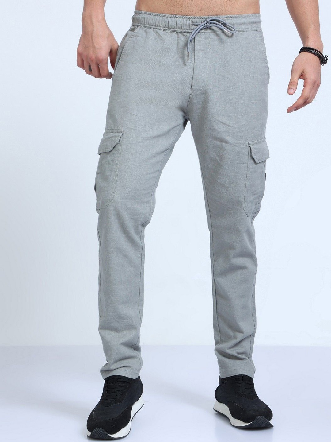 

THE BEETEL HOUSE Men Relaxed Lazy Linen Pants, Green