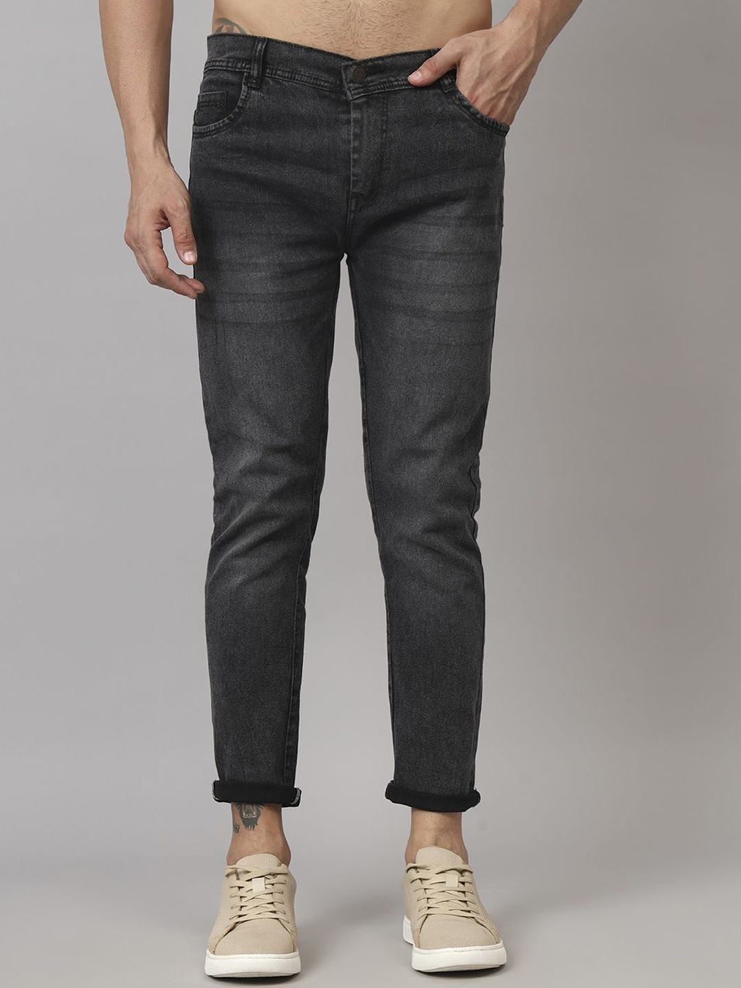 

Moda Rapido Men Classic Slim Fit Light Fade Jeans, Grey