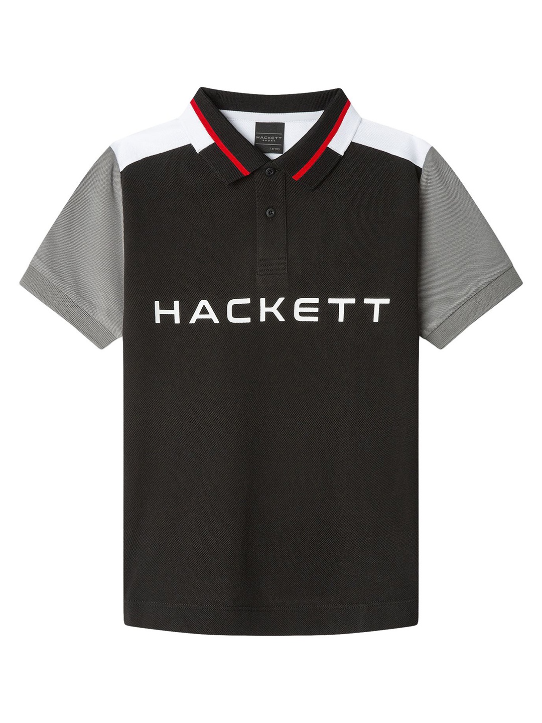 

HACKETT LONDON Boys Polo Collar Pockets T-shirt, Black