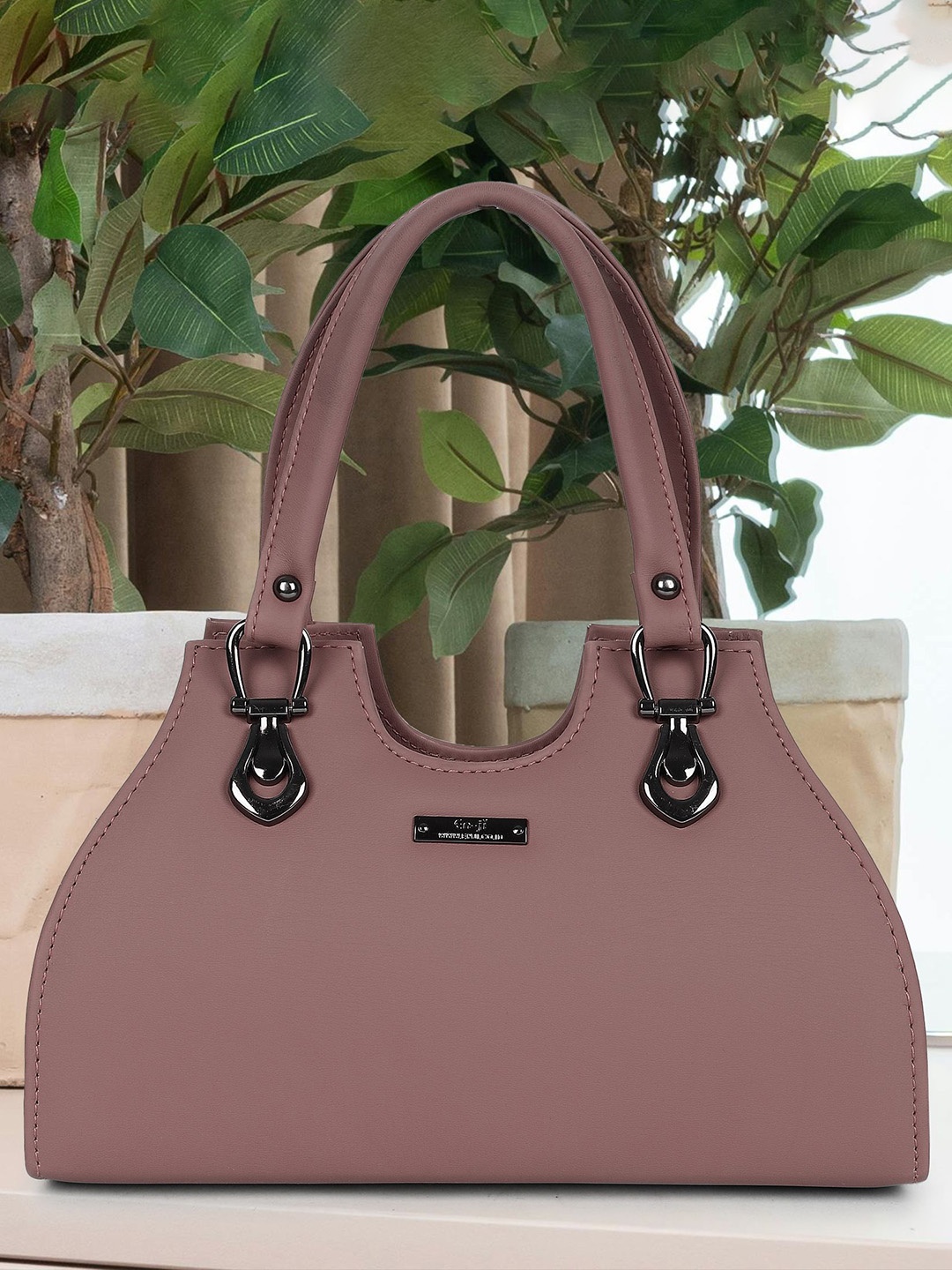 

LADY QUINTON Colourblocked PU Bucket Tote Bag, Pink