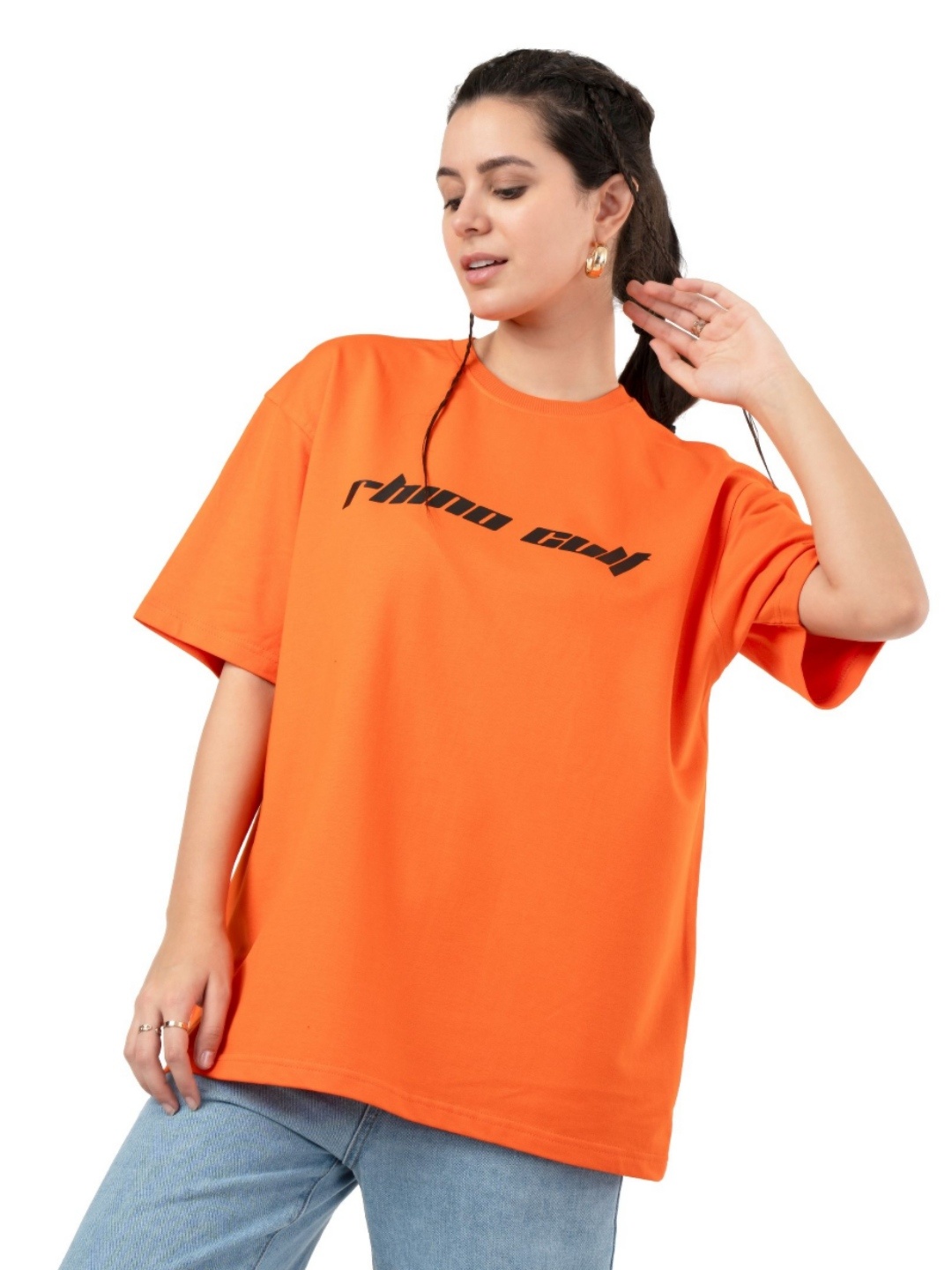 

RHINO CULT Women Printed T-shirt, Orange