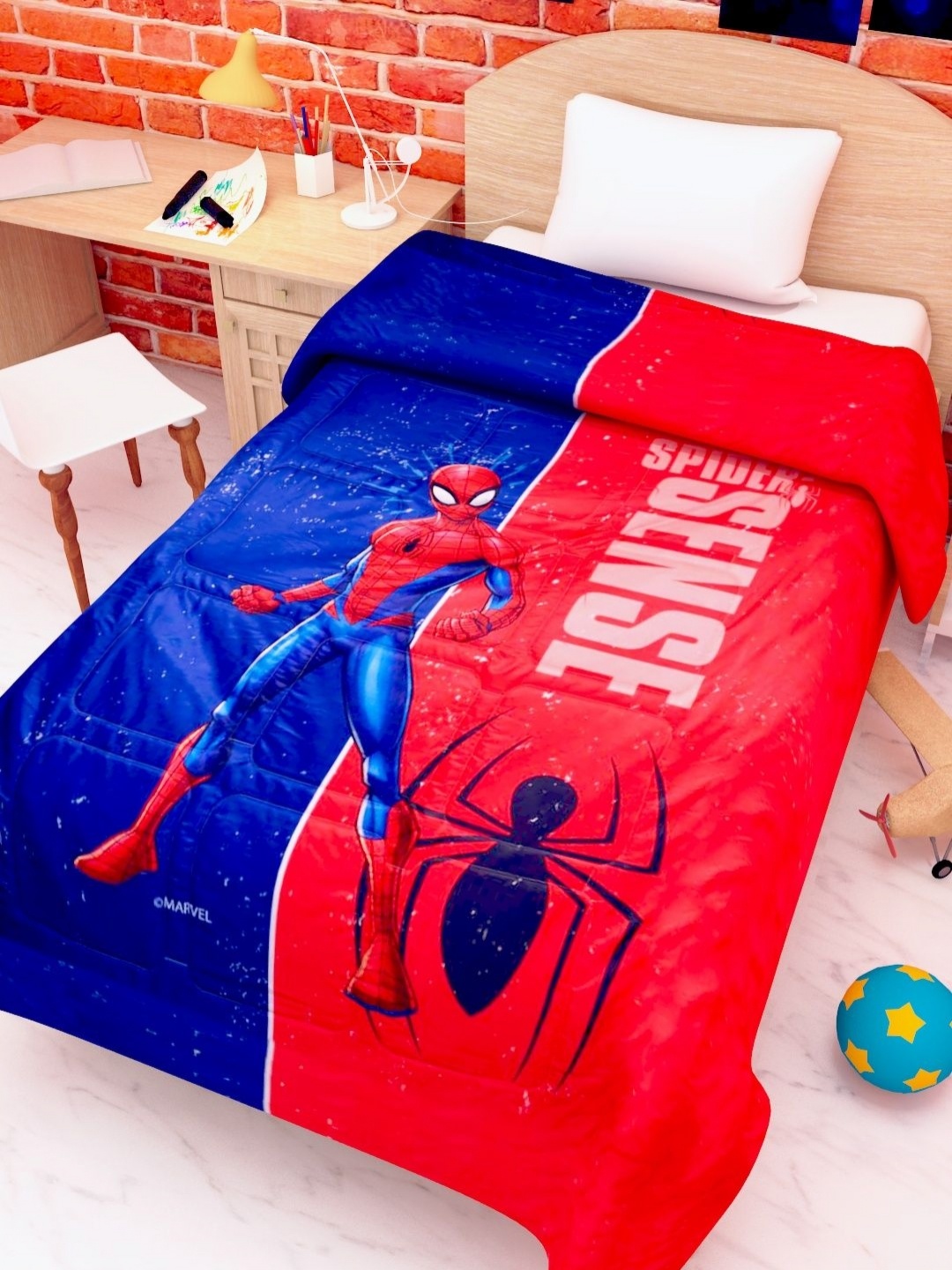 

Marvel Red & Blue Cartoon Characters 300 GSM Single Bed Blanket