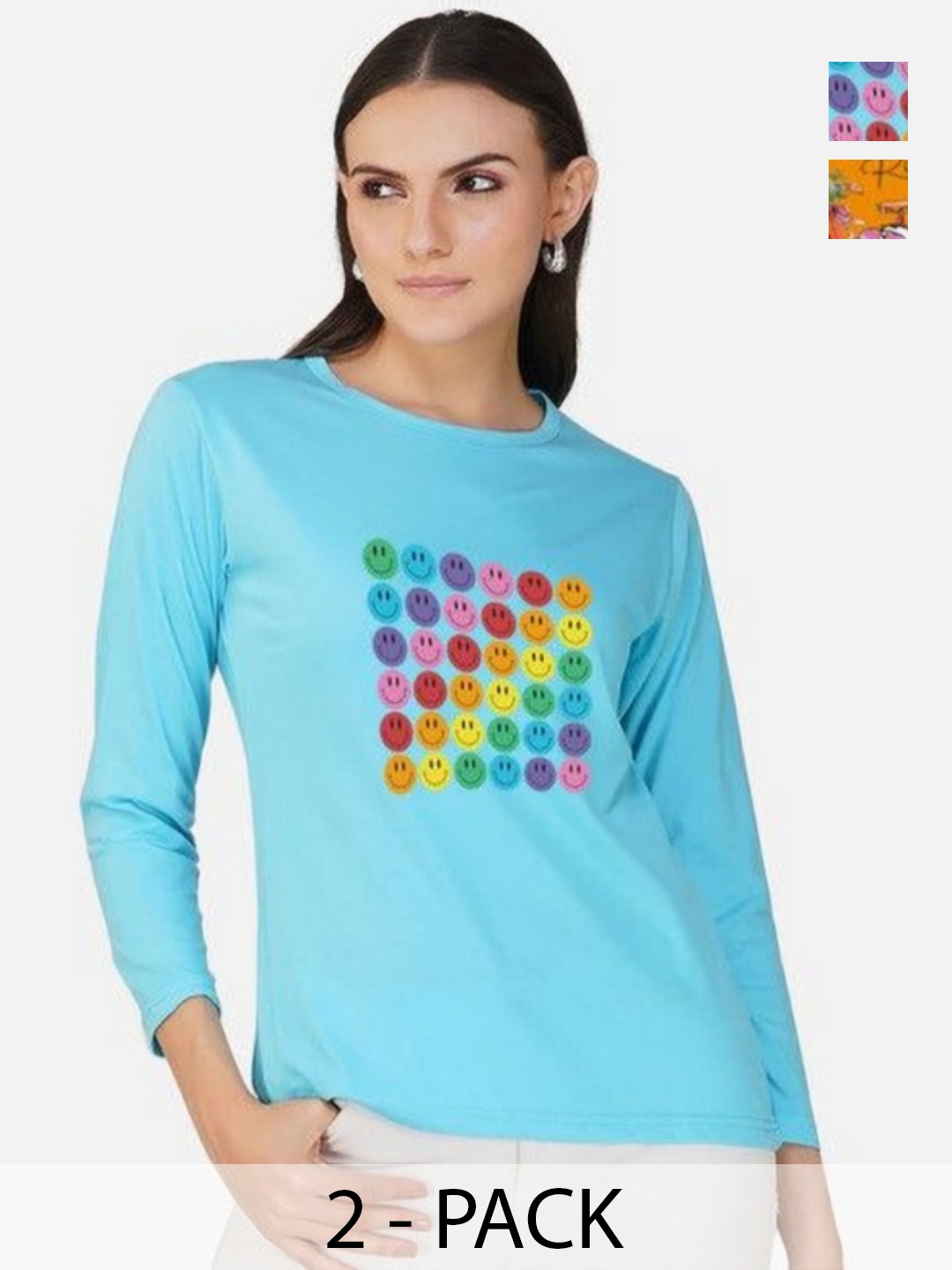 

Metronaut Women 2 Printed Bio Finish Applique T-shirt, Mustard