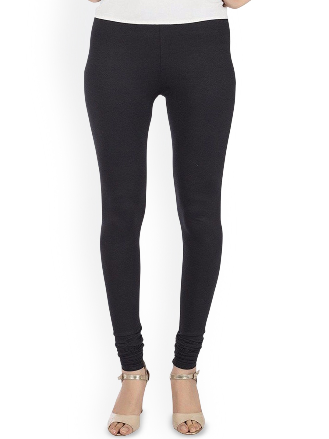 

Aadikart Slim-Fit Cotton Churidar Length Leggings, Black