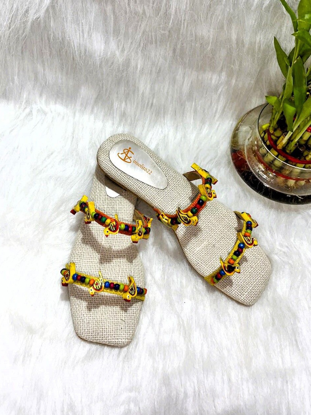 

Insolito22 Women Open Toe Flats, Mustard