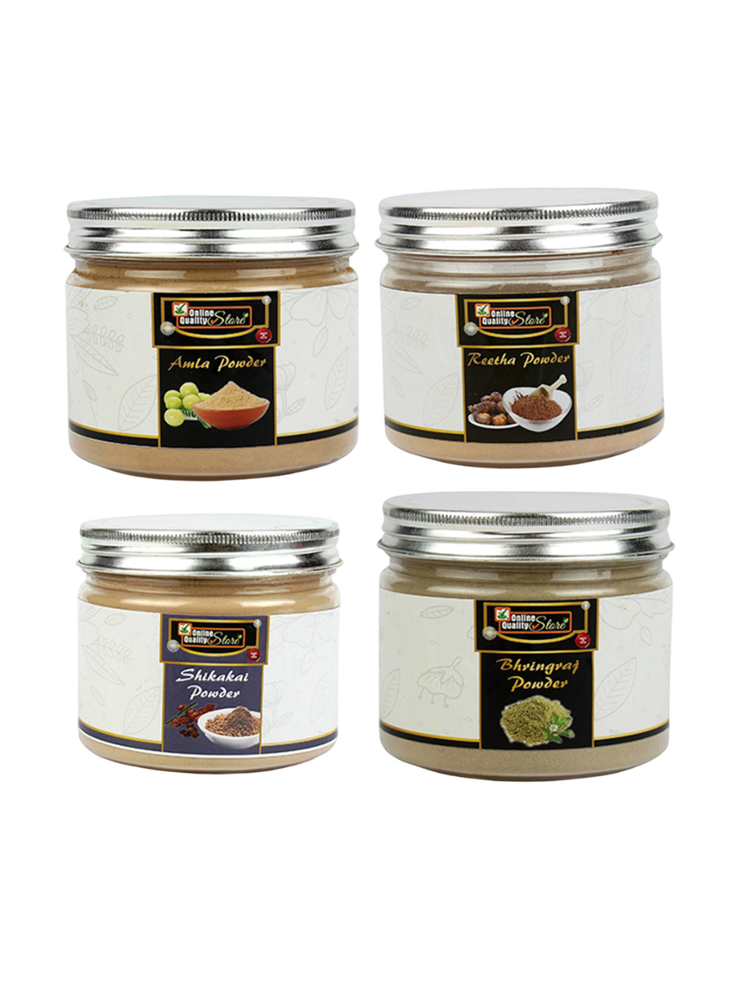 

Online Quality Store Set Of 4 Natural Face Pack Powder For Acne or Blemishes - 100 g Each, Brown