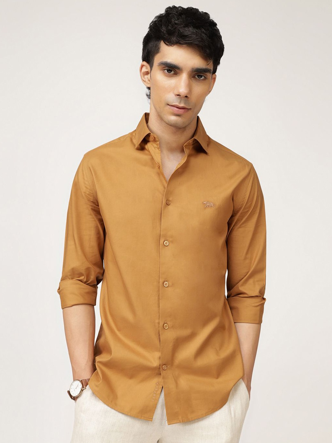 

Andamen Men Premium Opaque Casual Shirt, Brown