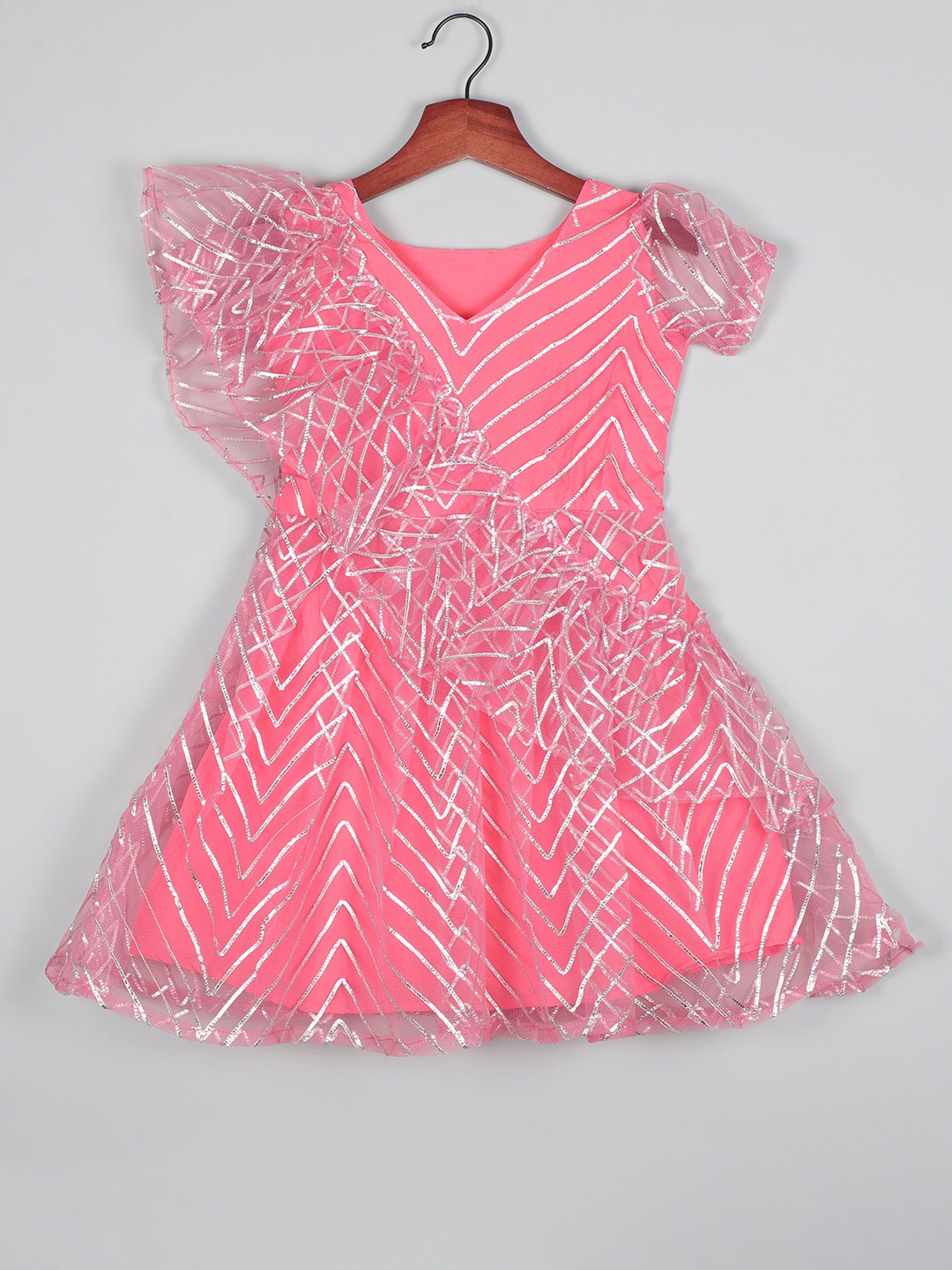 

SHAHUDI DESIGNER Puff Sleeve Midi Dress, Pink