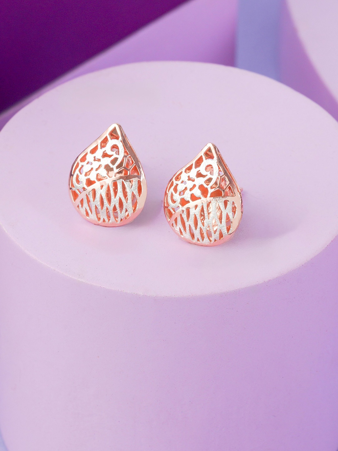 

KIORAH Classic Studs Earrings, Rose gold