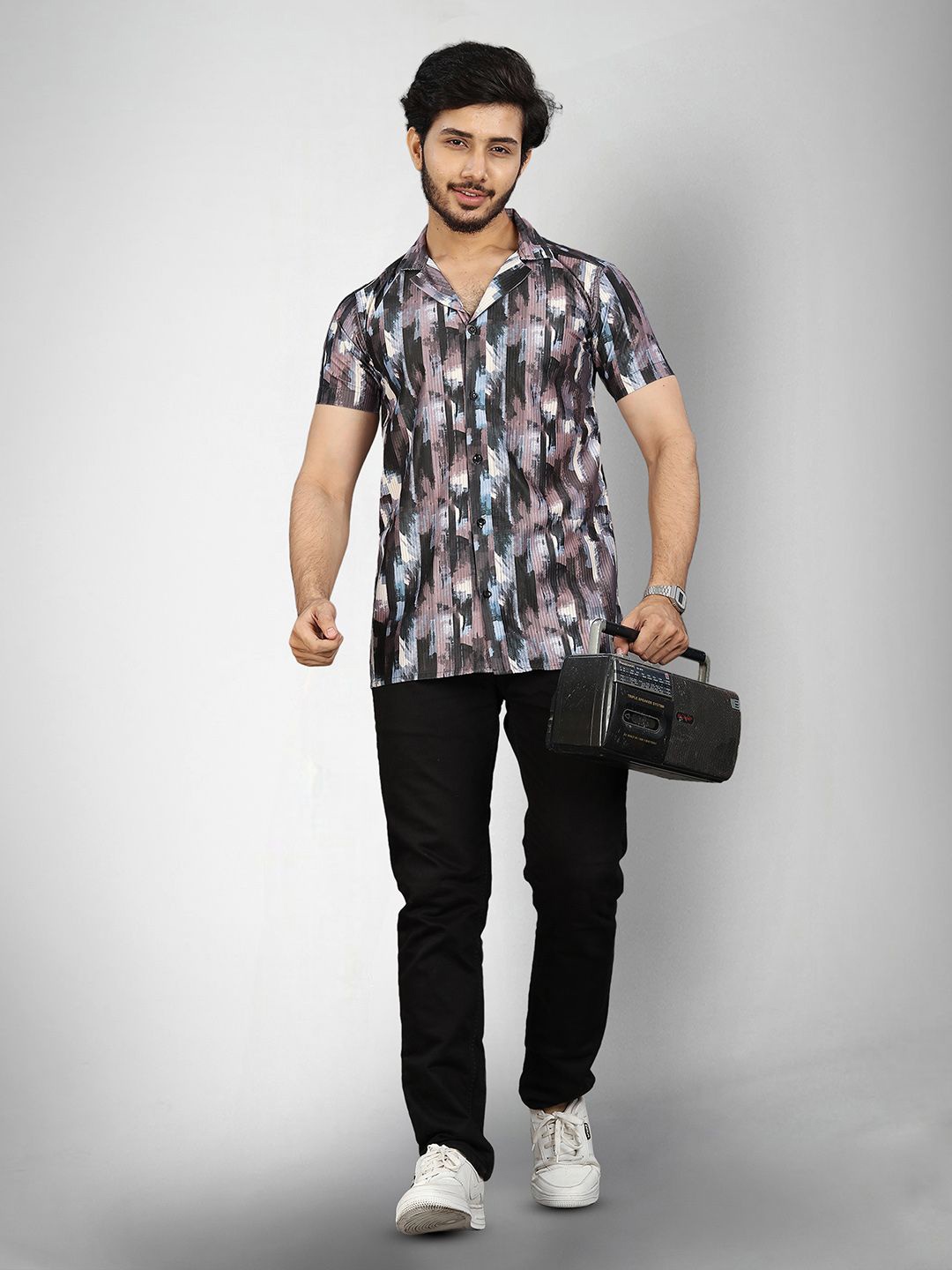 

Moda Rapido Men Original Opaque Printed Casual Shirt, Multi