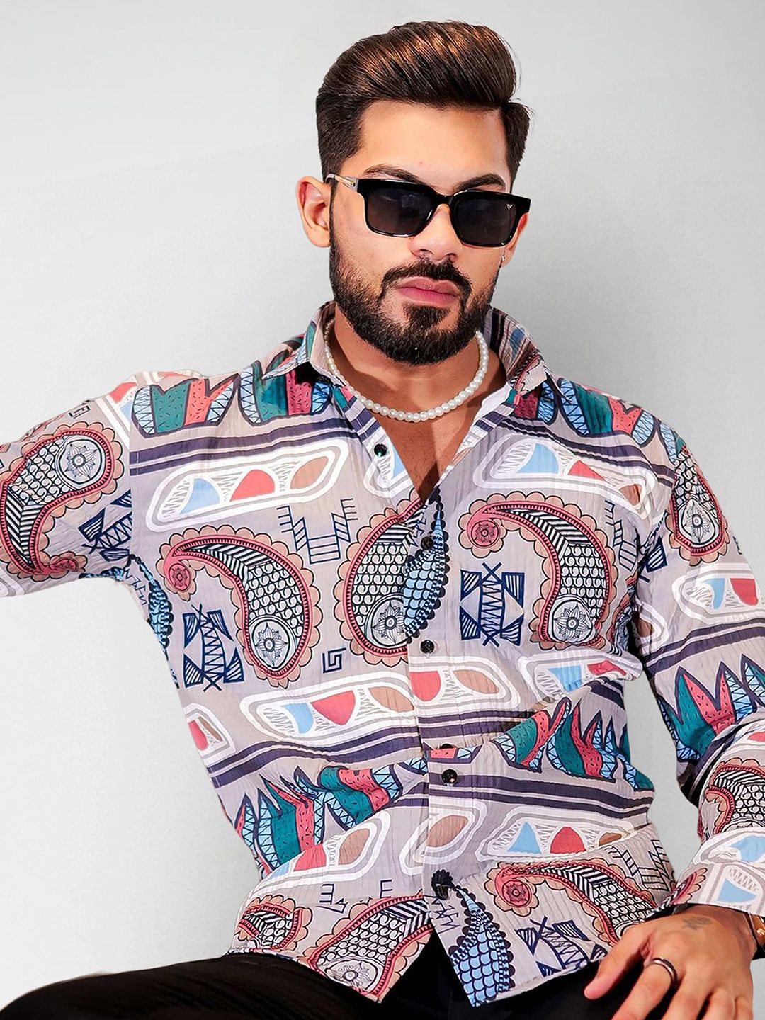

Moda Rapido Men Original Opaque Printed Casual Shirt, Multi
