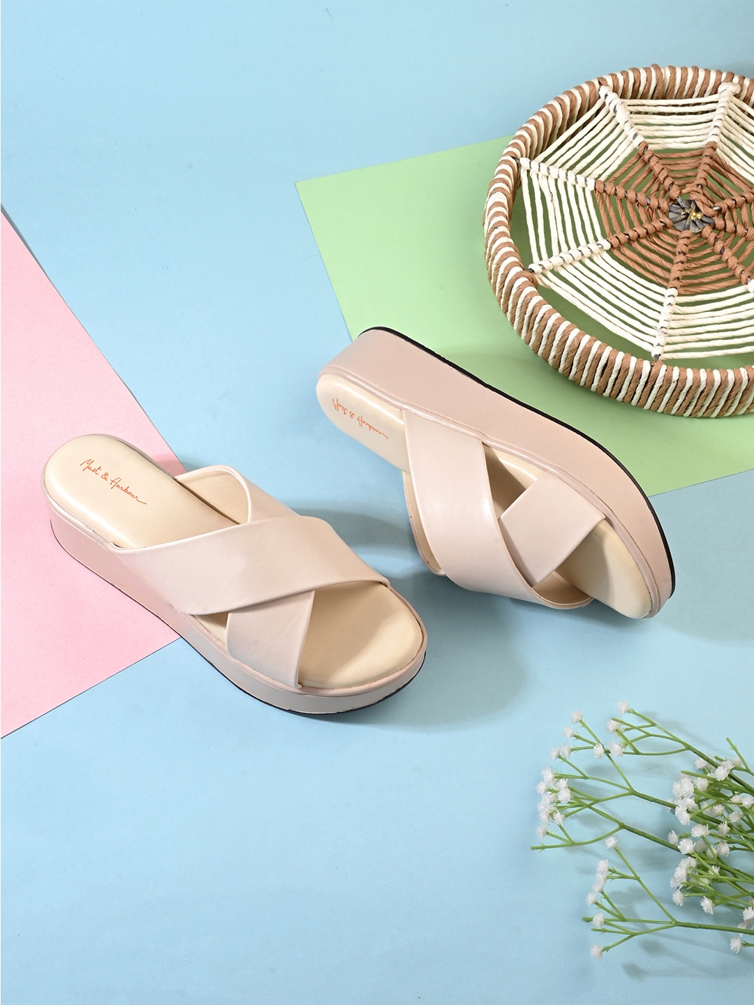 

Mast & Harbour Embellished Wedge Sandals, Beige