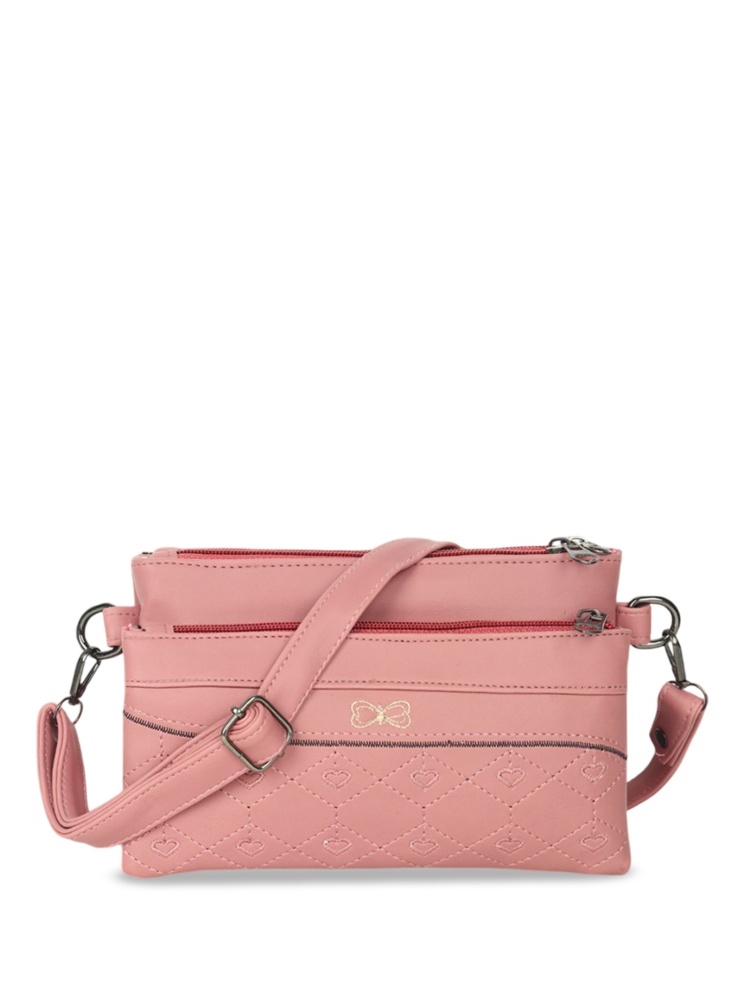 

LADY QUINTON PU Structured Sling Bag with Tasselled, Pink