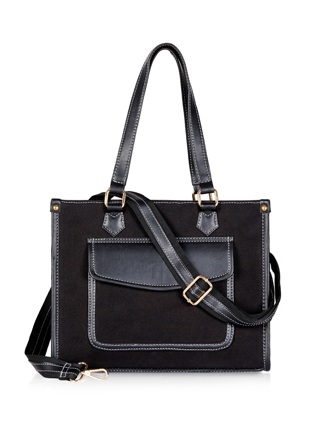 

ITALISH Embellished Half Moon Satchel with Fringed, Black