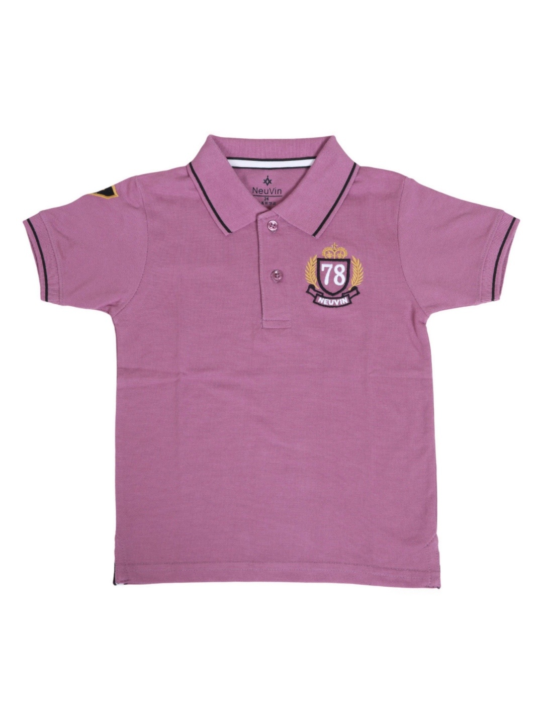 

NeuVin Boys Polo Collar Applique T-shirt, Mauve